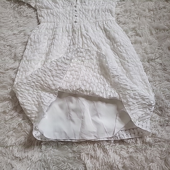 *SOLD* White Semi Sheer White Crinkly Picnic Girly Coquette Babydoll Dress - S - Picture 6 of 15